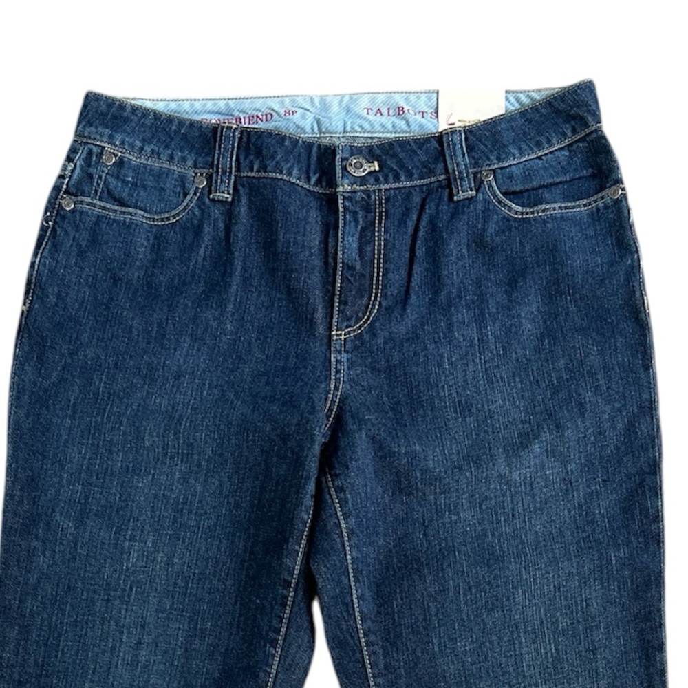 Talbots Women's Cotton Boyfriend Straight Leg Jeans Size 8 Petite NEW - Picture 4 of 12